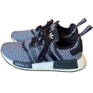 Women’s black and white NMD R1 Adidas shoes